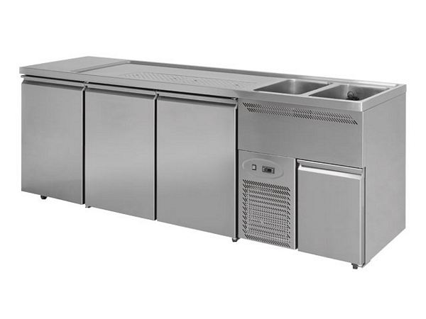 Beer bar, with 2 basin right, 3 doors, 2500x700x970mm