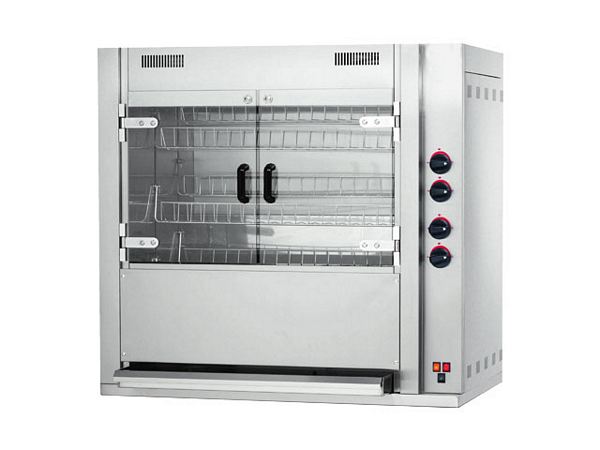 Hähnchenkörbegrill, ca. 42 Hähnchen, 44 kW, 1225x770x1220mm