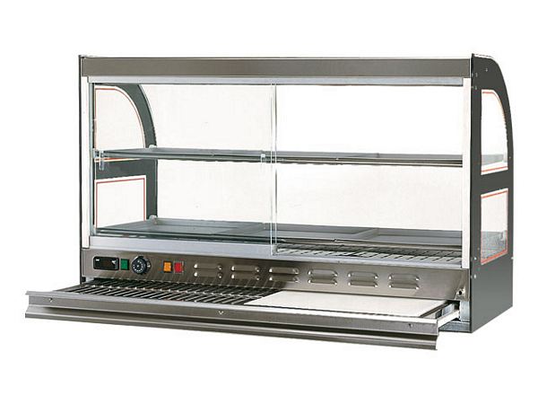 Warm display case, with sliding doors, 1,8 kW, 1098x480x695mm