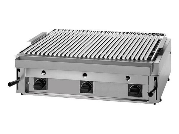 Gas lava grill, with stainless steel, 27 kW, 1040x500x250mm
