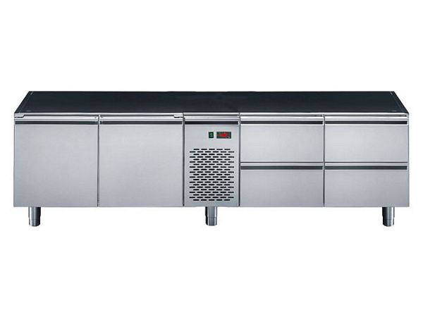 Refrigerated base, with 2 doors and 4 drawers, 2200x630x610mm