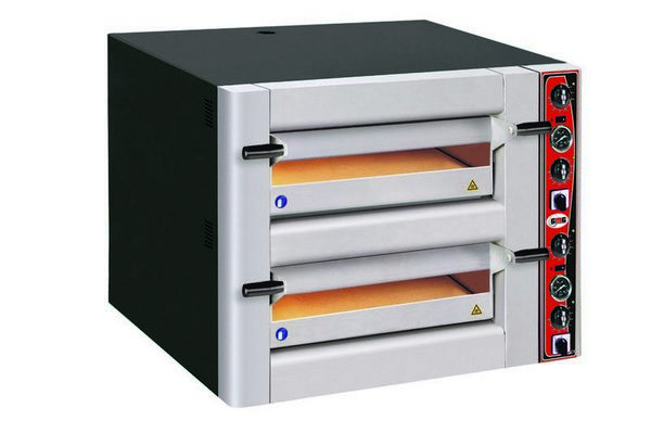 Dual chamber pizza oven for 6+6 pizzas 102x130x150cm