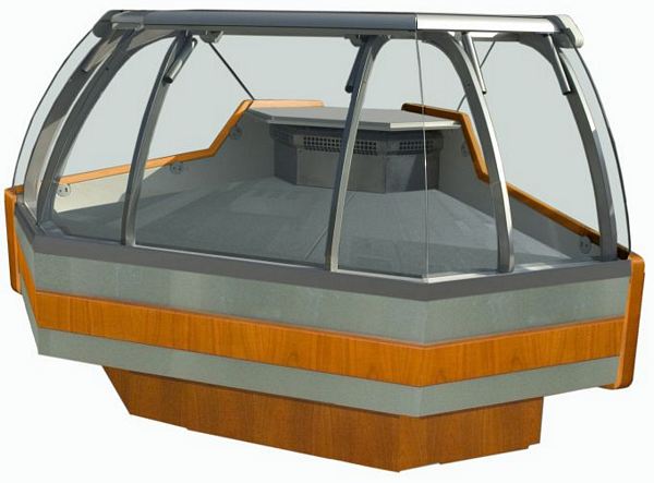 Kühltheke ALASKA NZW-mod/C DRE, Innenecke, 1300x1220x1225mm