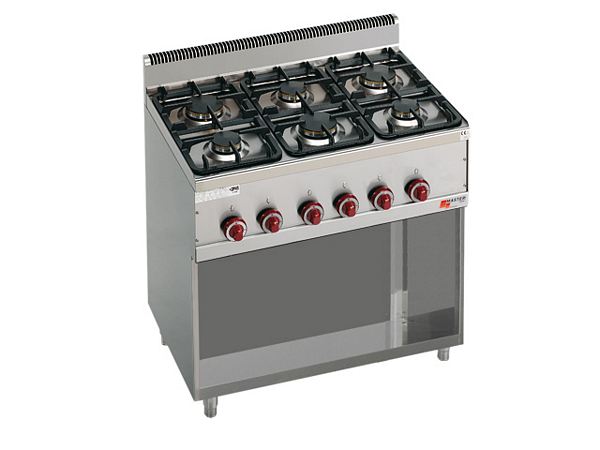 Gas Stove, with an open base, 19,8 kW, 900x600x900mm