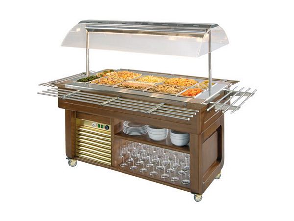 Hot Bain Marie Buffet, 3300W, +30°C/+90°C, 1520x750x1491mm